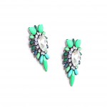 Ombre Green Neptune Drop Statement Earrings